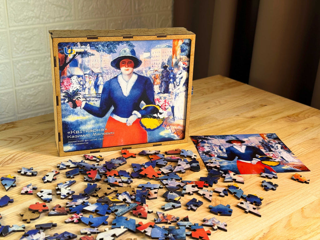 Wooden Shaped Puzzle "Flower Girl. Kazymyr Malevych" 300 pieces