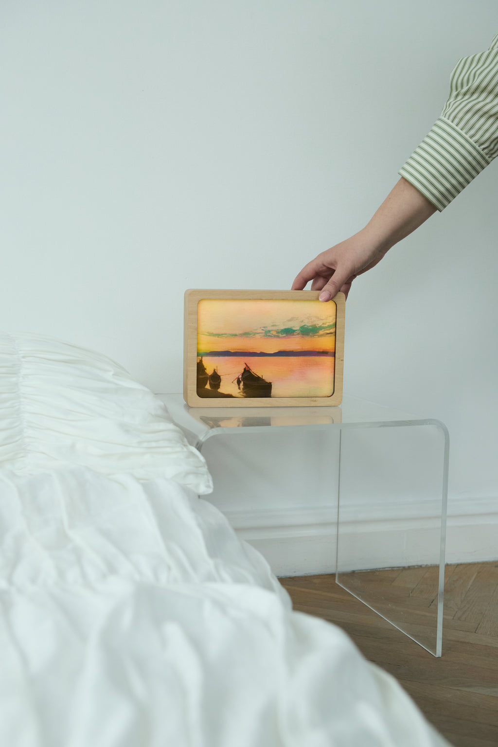 Art Lamp "Sunset. Boats on the Shore. Ivan Trush"