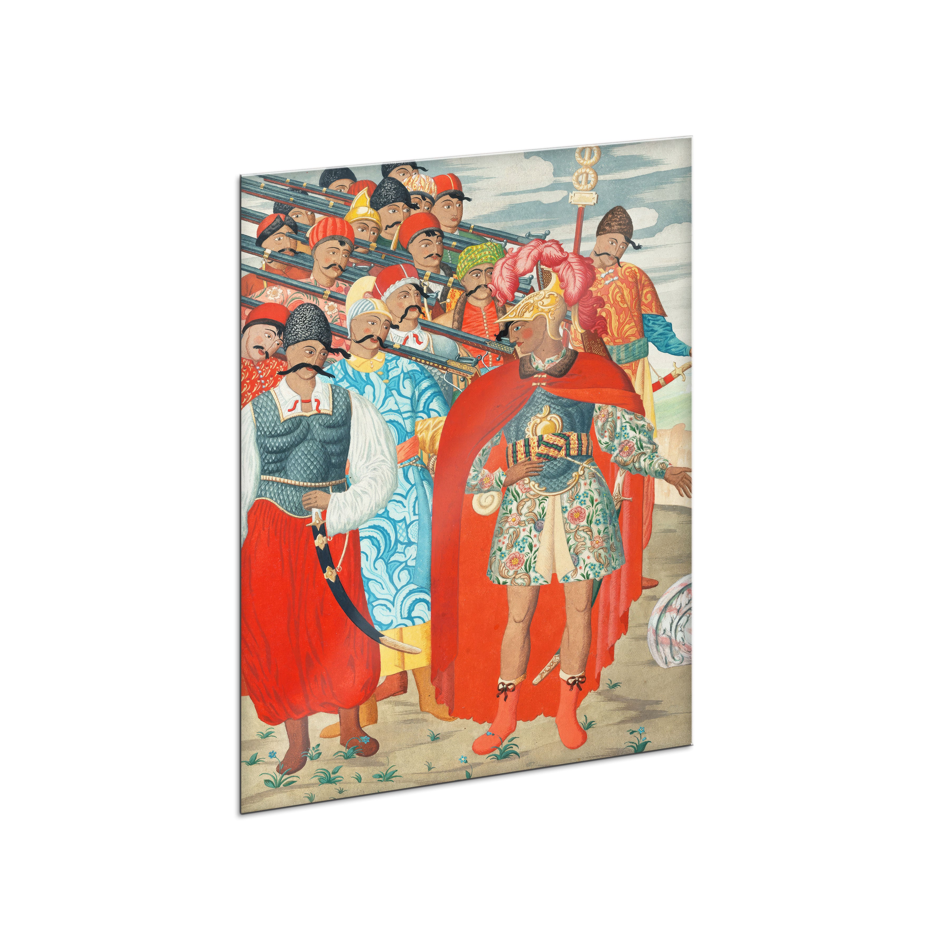 Interchangeable panel for art lamp "Aeneas and his army. Heorhiy Narbut"