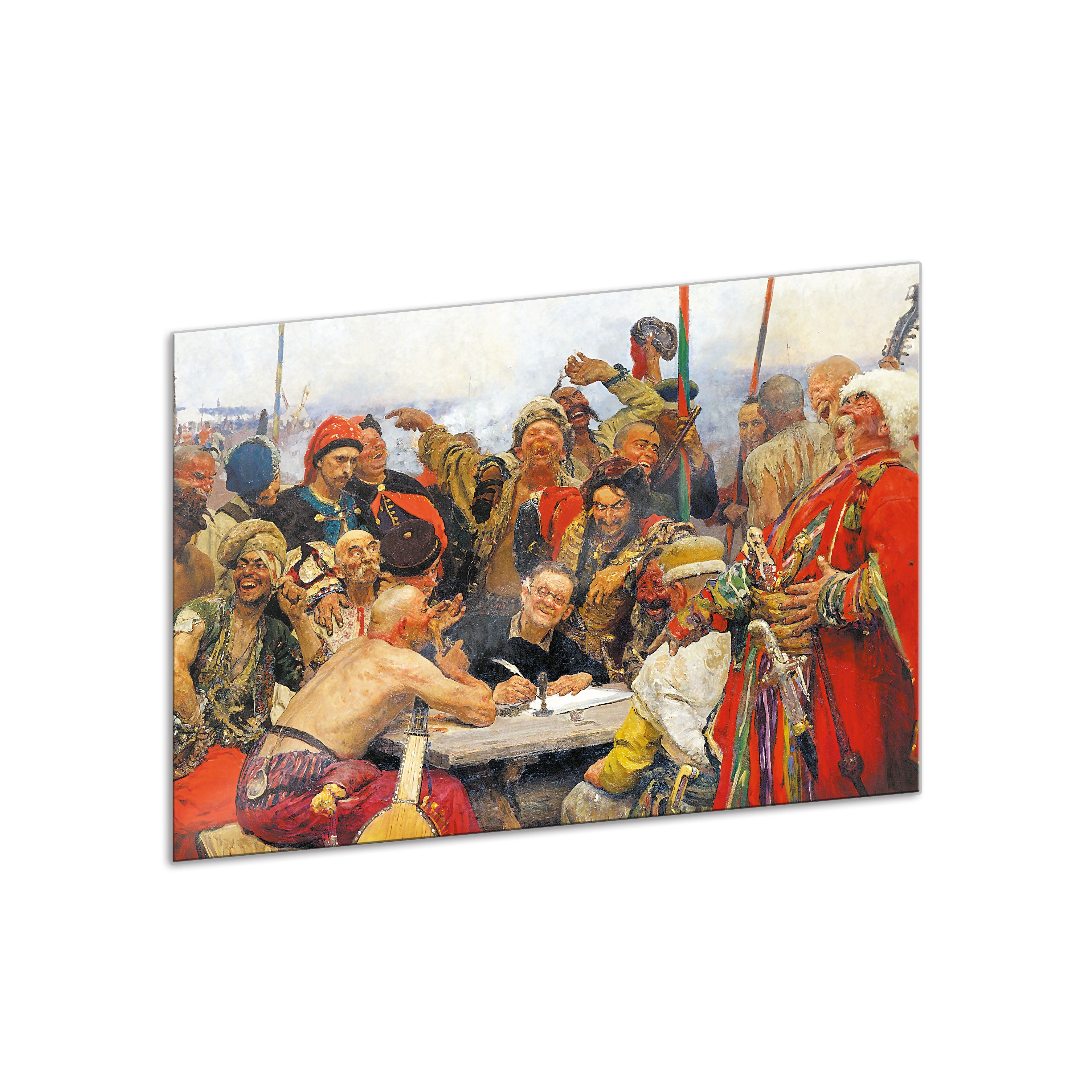 Interchangeable panel for art lamp "Zaporozhians. Ilya Repin"