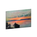 Interchangeable panel for art lamp "Sunset. Boats on the shore. Ivan Trush"