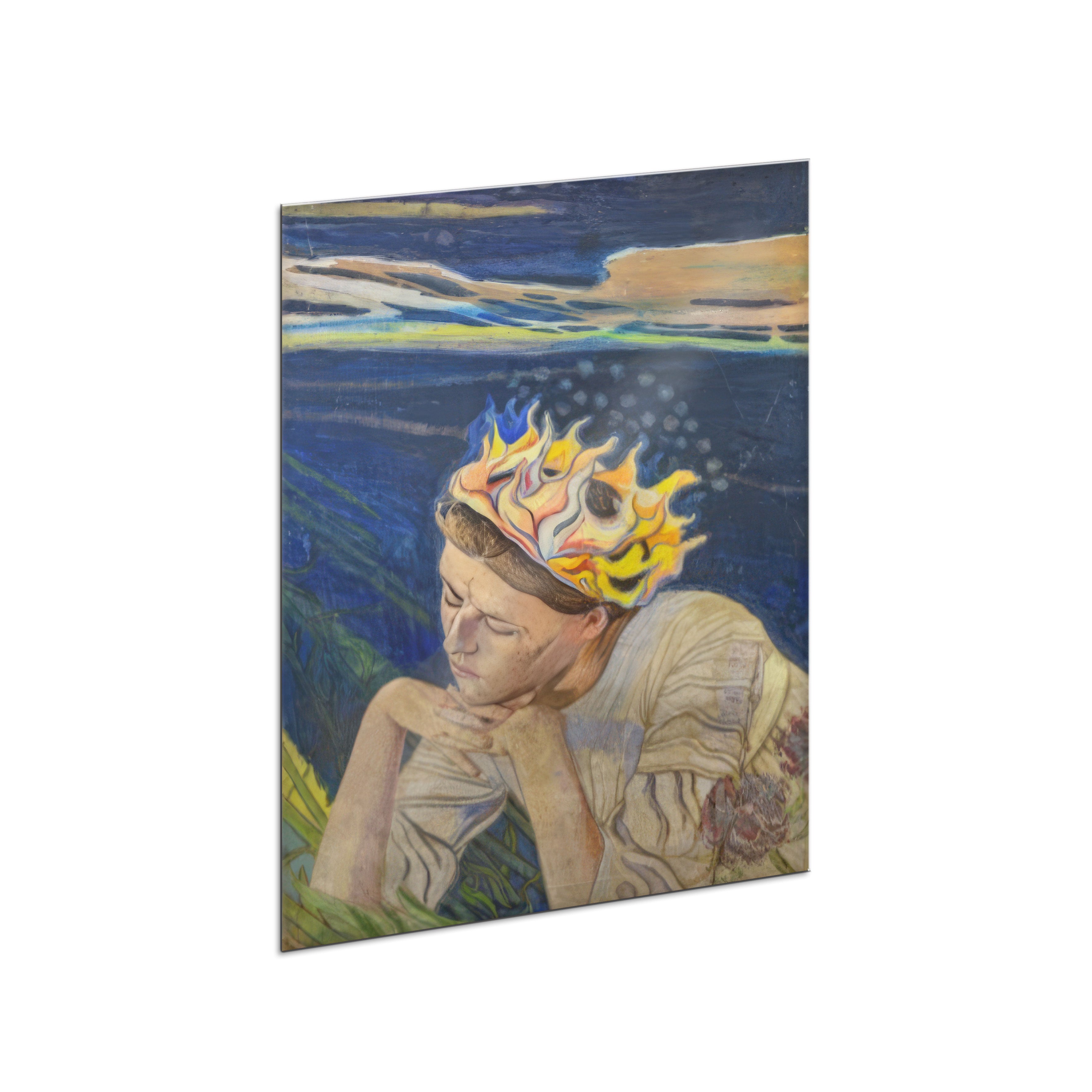 Interchangeable panel for art lamp "Girl with a crown of fire. Mykhailo Zhuk"