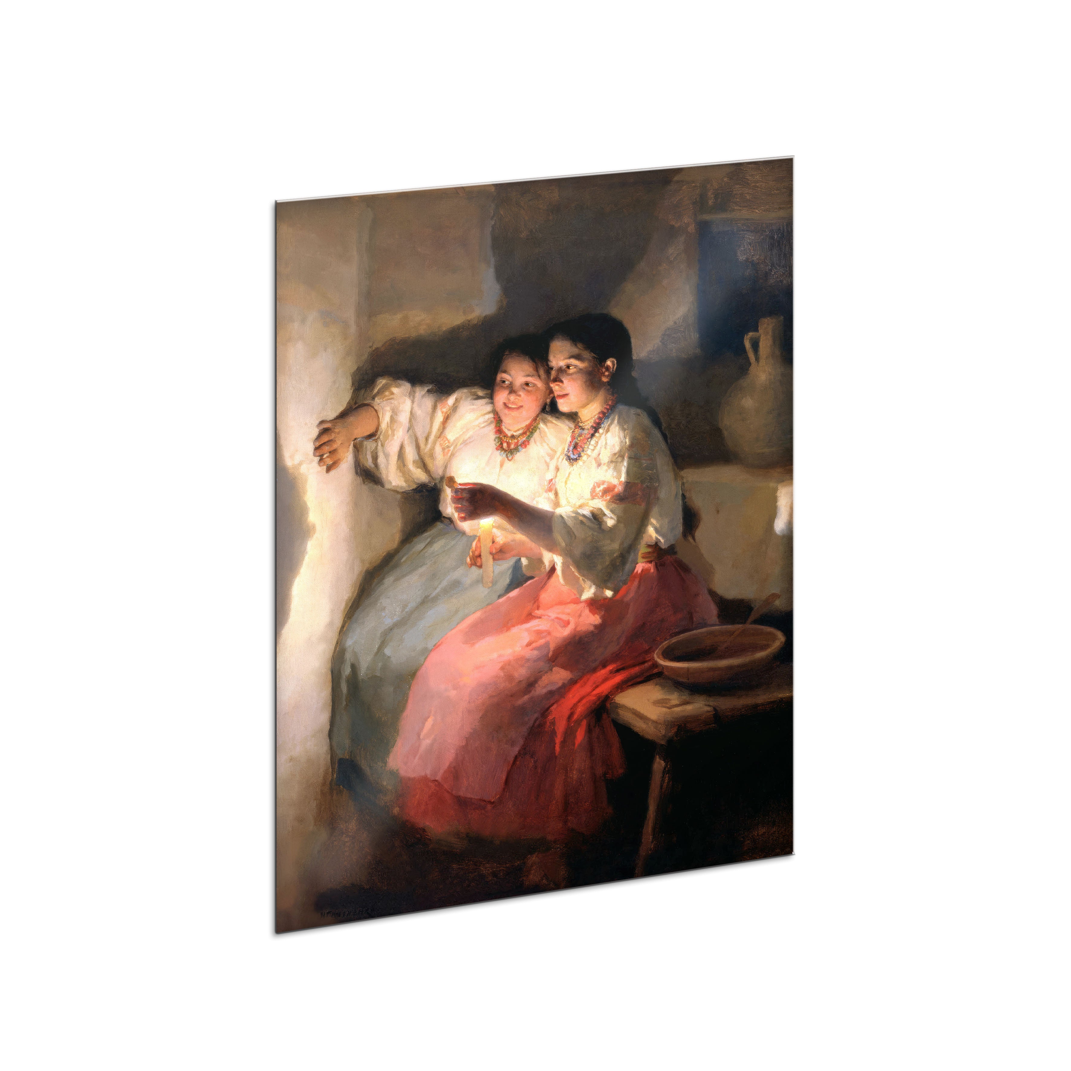 Interchangeable panel for art lamp "Christmas Divination. Mykola Pymonenko"