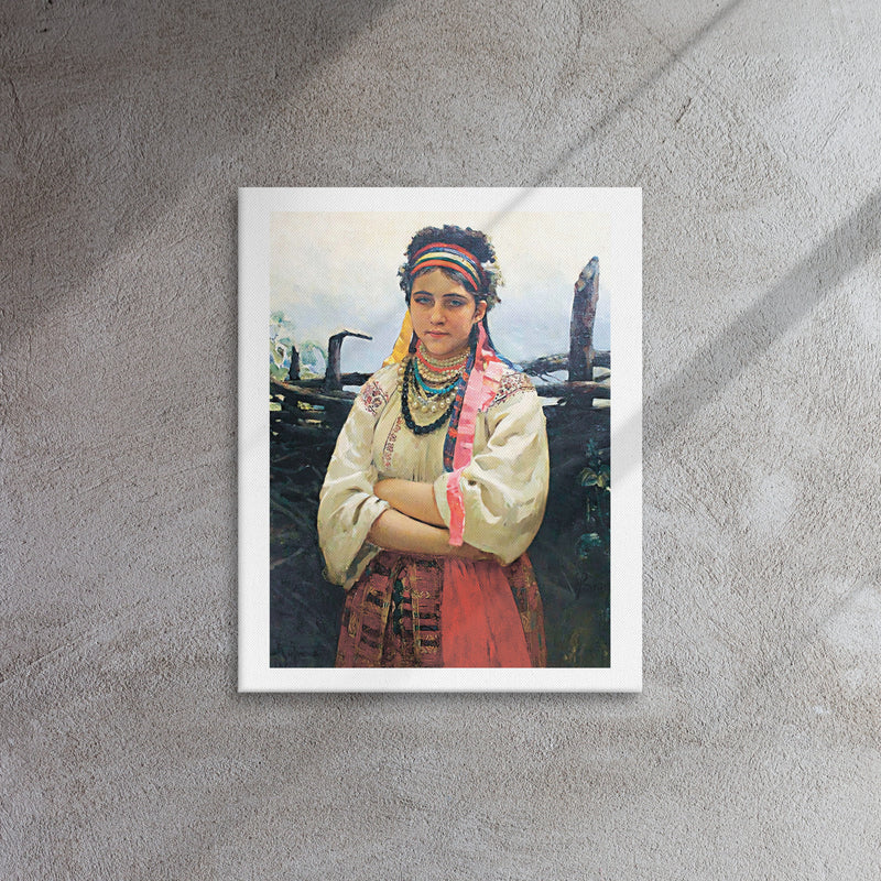 Canvas print - Ukrainian Woman by a Fence by Ilya Ripyn